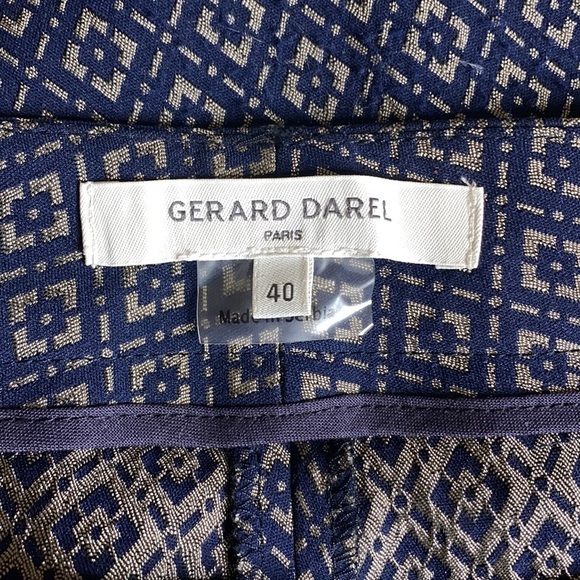 Gerard Darel Navy/Gold Jacquard Pants - Picture 4 of 6